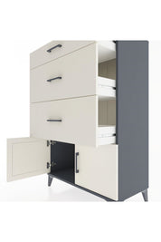 Hyperion Dolap 3 Çekmeceli 2 Kapaklı 88x44x134 Antrasit-Aytaşı