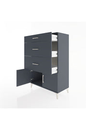 Hyperion Dolap 3 Çekmeceli 2 Kapaklı 88x44x134 Antrasit-Antrasit