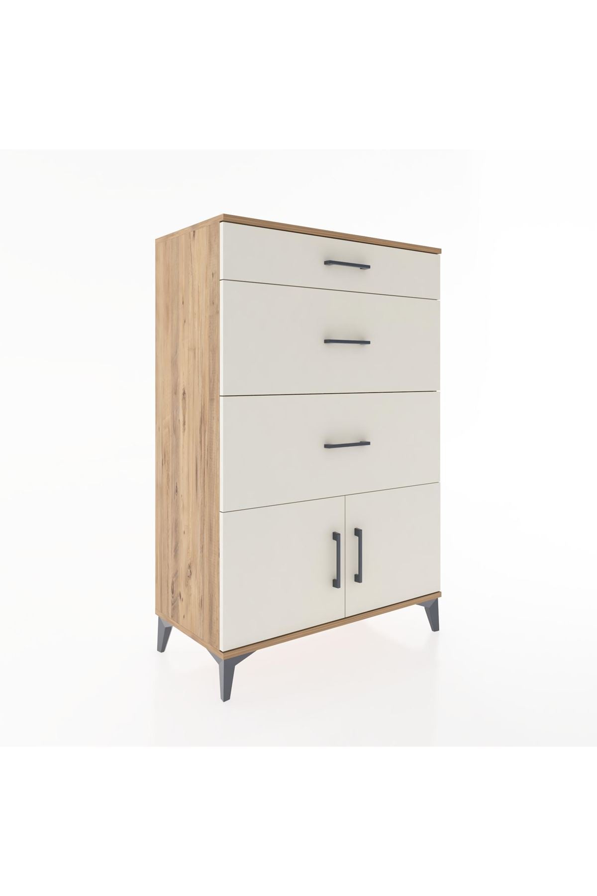 Hyperion Dolap 3 Çekmeceli 2 Kapaklı 88x44x134 Çam-Aytaşı