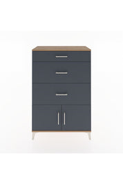 Hyperion Dolap 3 Çekmeceli 2 Kapaklı 88x44x134 Çam-Antrasit