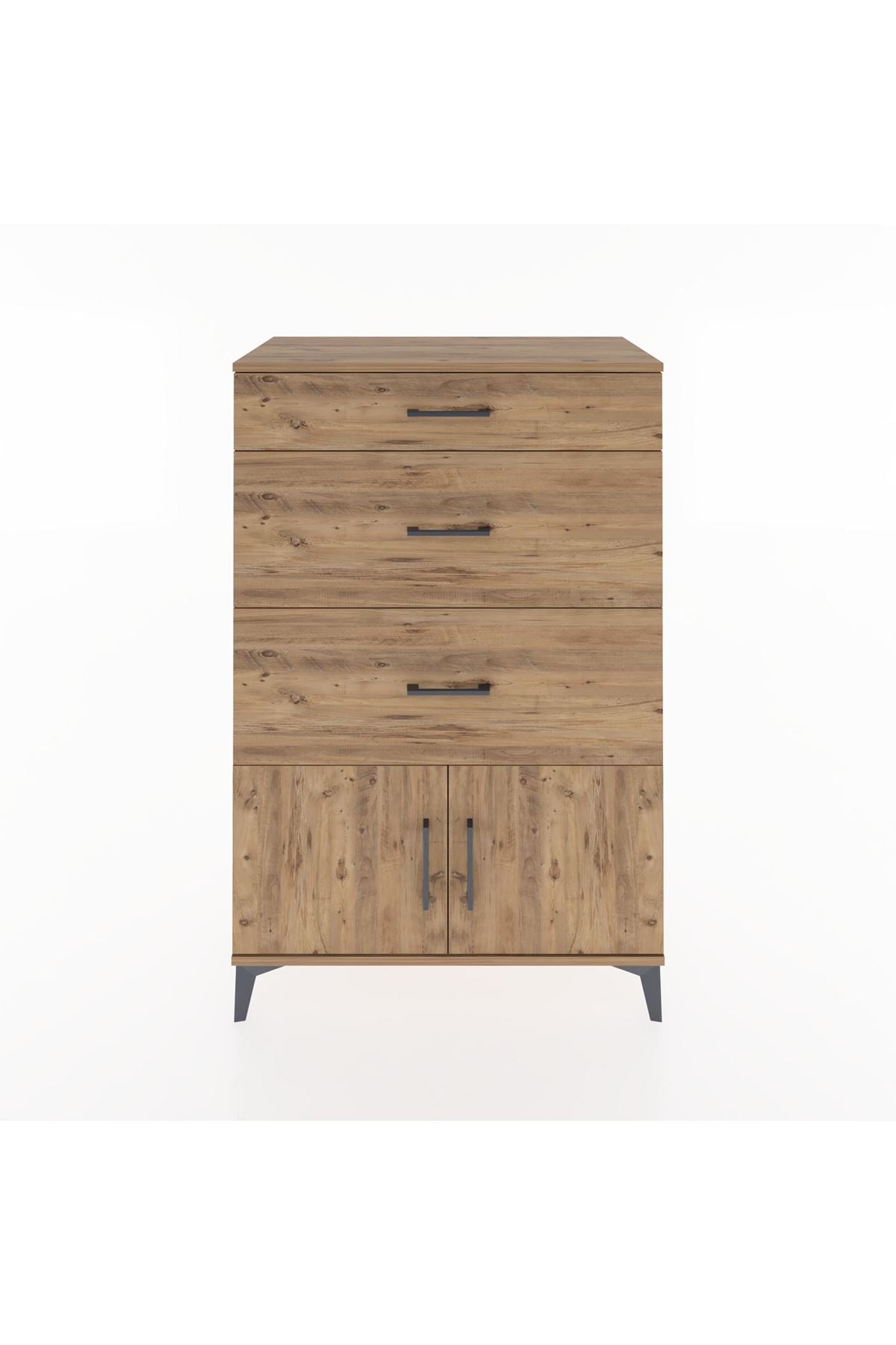 Hyperion Dolap 3 Çekmeceli 2 Kapaklı 88x44x134 Çam-Çam