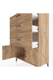 Hyperion Dolap 3 Çekmeceli 2 Kapaklı 88x44x134 Çam-Çam