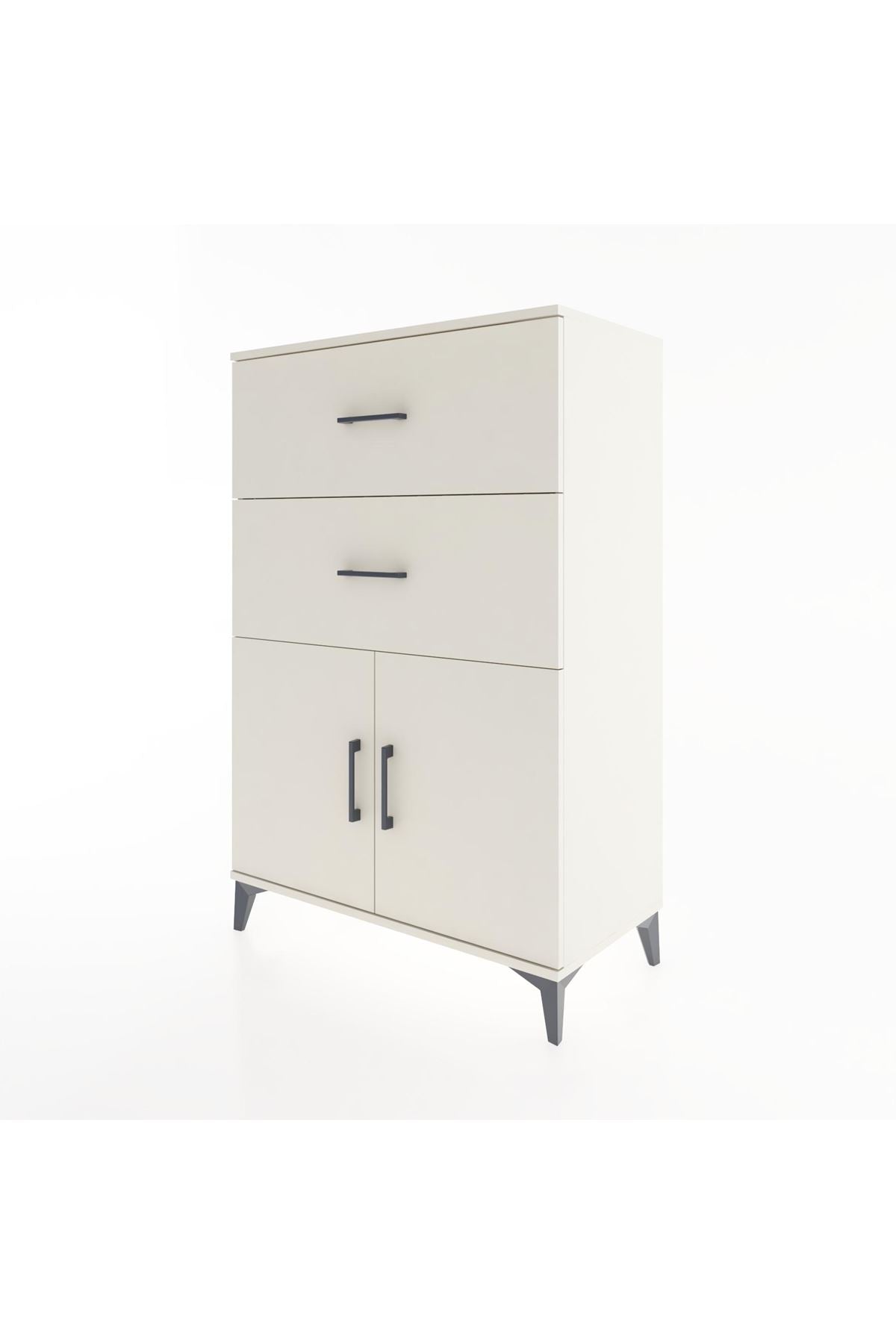 Hyperion Dolap Tek Raflı 2 Çekmeceli 2 Kapaklı 88x44x134 Aytaşı-Aytaşı