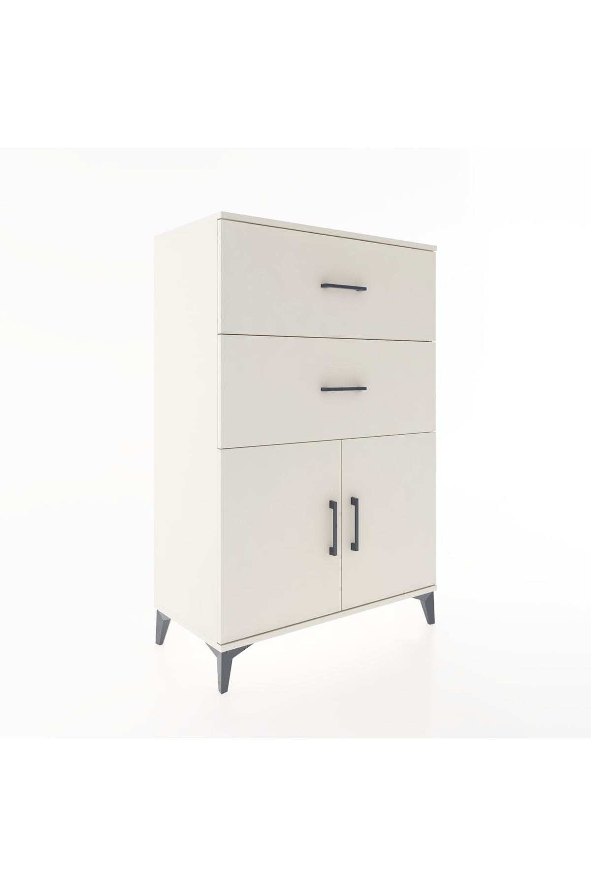 Hyperion Dolap Tek Raflı 2 Çekmeceli 2 Kapaklı 88x44x134 Aytaşı-Aytaşı