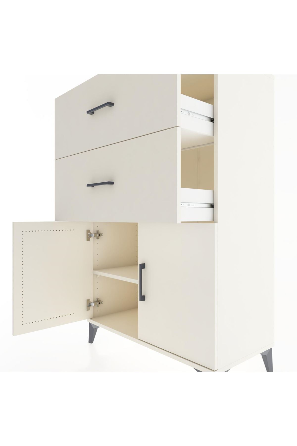 Hyperion Dolap Tek Raflı 2 Çekmeceli 2 Kapaklı 88x44x134 Aytaşı-Aytaşı