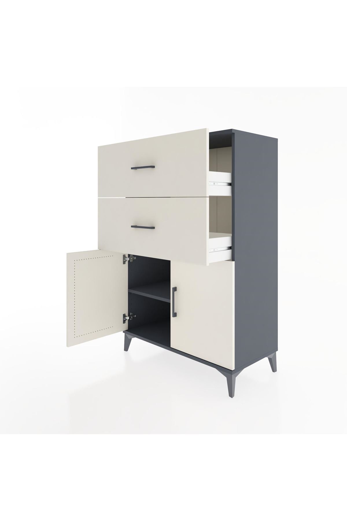 Hyperion Dolap Tek Raflı 2 Çekmeceli 2 Kapaklı 88x44x134 - S51M089V4B