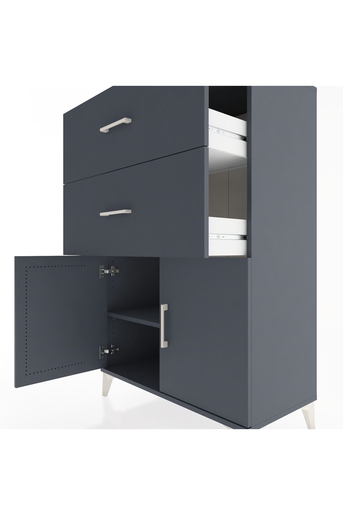 Hyperion Dolap Tek Raflı 2 Çekmeceli 2 Kapaklı 88x44x134 - S51M089V5B