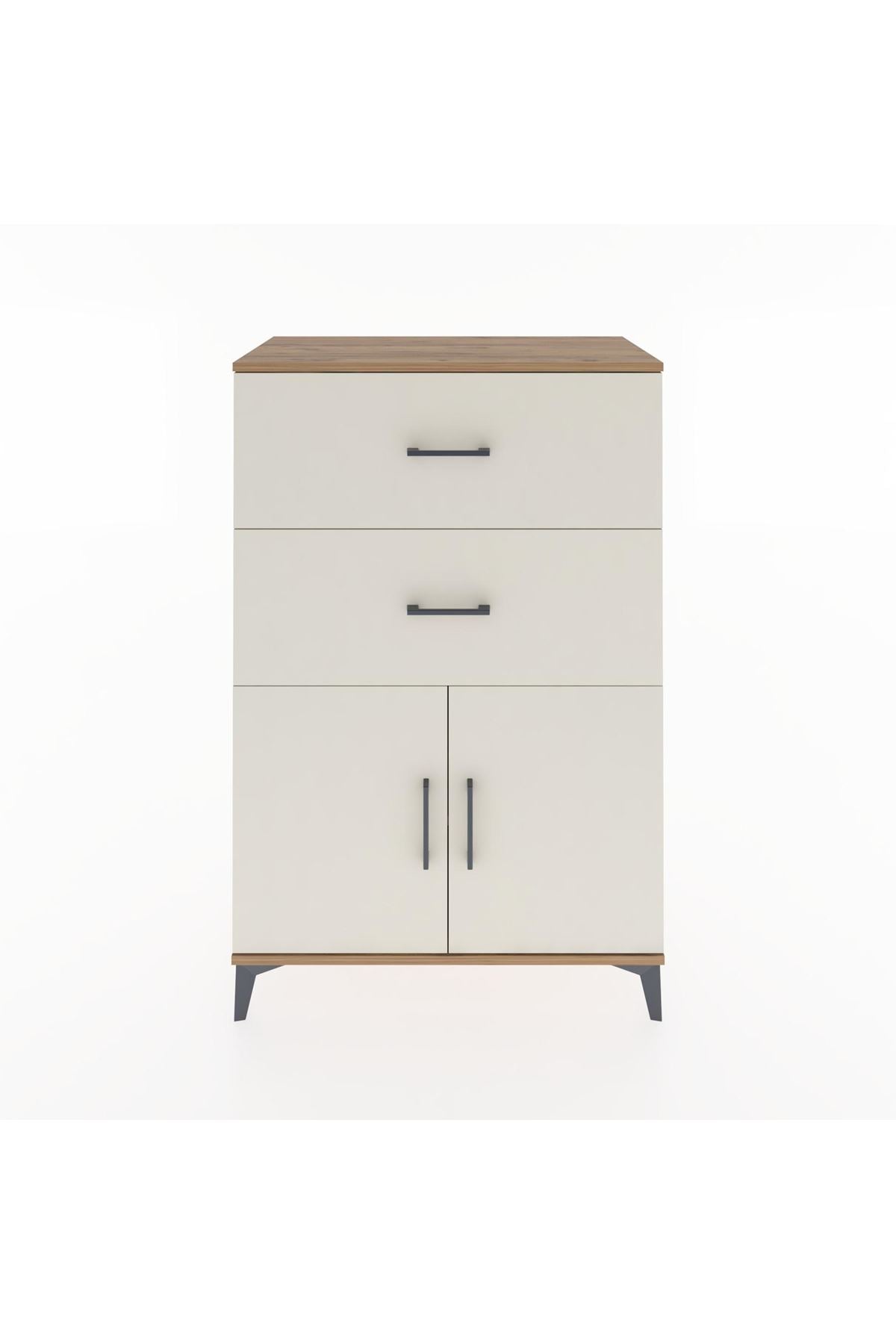 Hyperion Dolap Tek Raflı 2 Çekmeceli 2 Kapaklı 88x44x134 - S51M089V7B