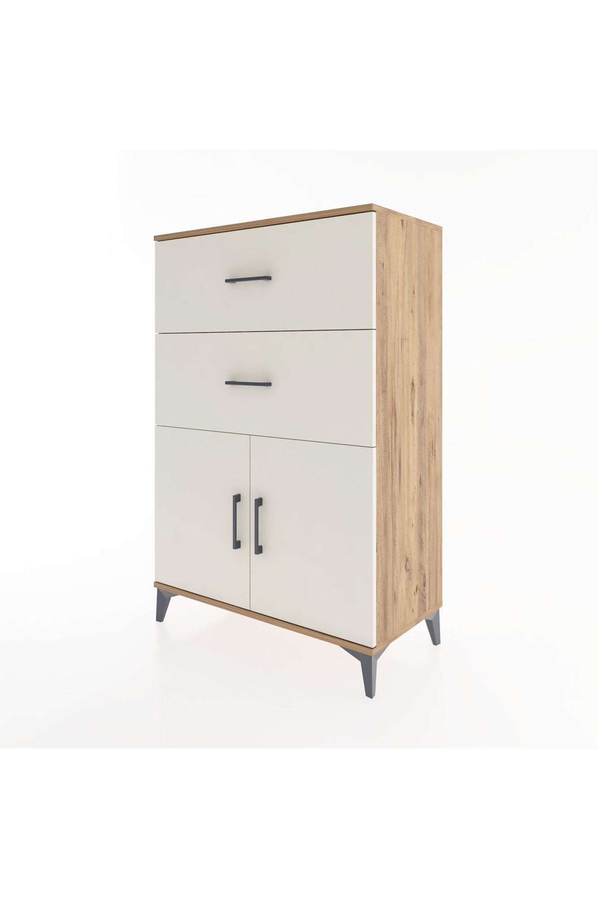 Hyperion Dolap Tek Raflı 2 Çekmeceli 2 Kapaklı 88x44x134 - S51M089V7B