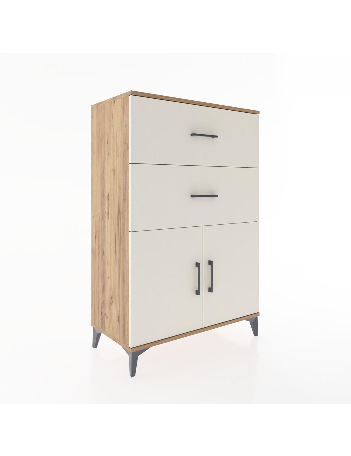 Hyperion Dolap Tek Raflı 2 Çekmeceli 2 Kapaklı 88x44x134 - S51M089V7B