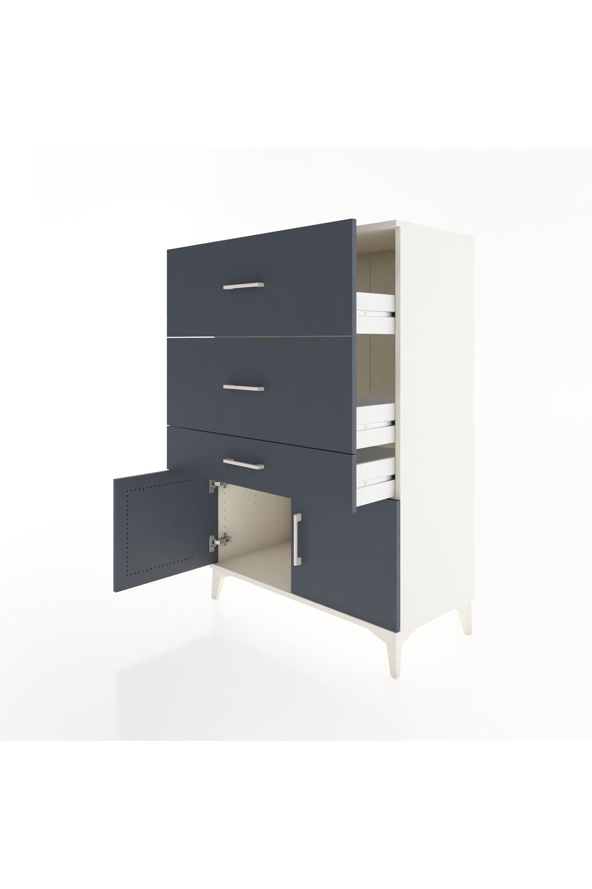 Hyperion Dolap 3 Çekmeceli 2 Kapaklı 88x44x134 Aytaşı-Antrasit