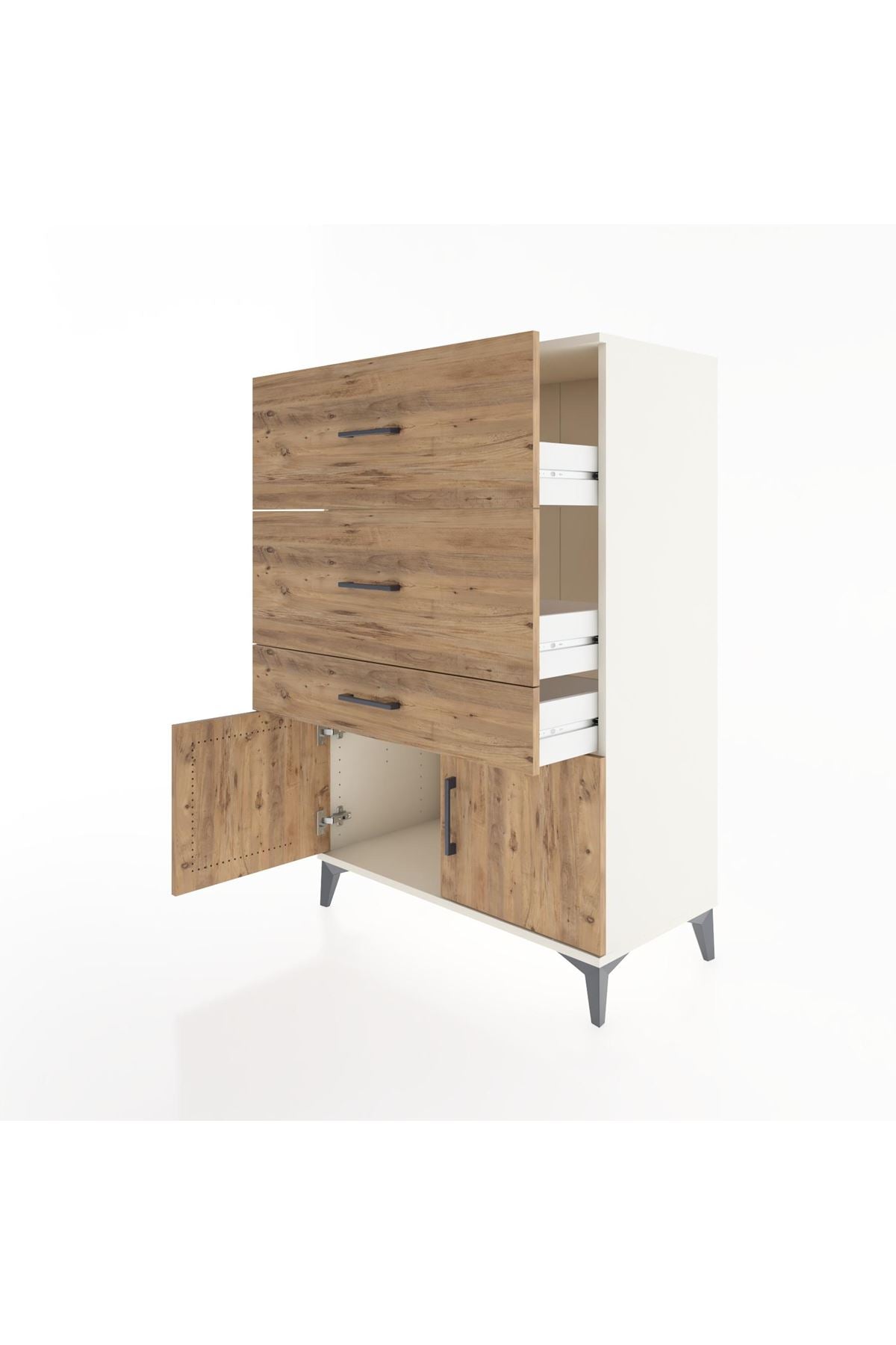 Hyperion Dolap 3 Çekmeceli 2 Kapaklı 88x44x134 Aytaşı-Çam