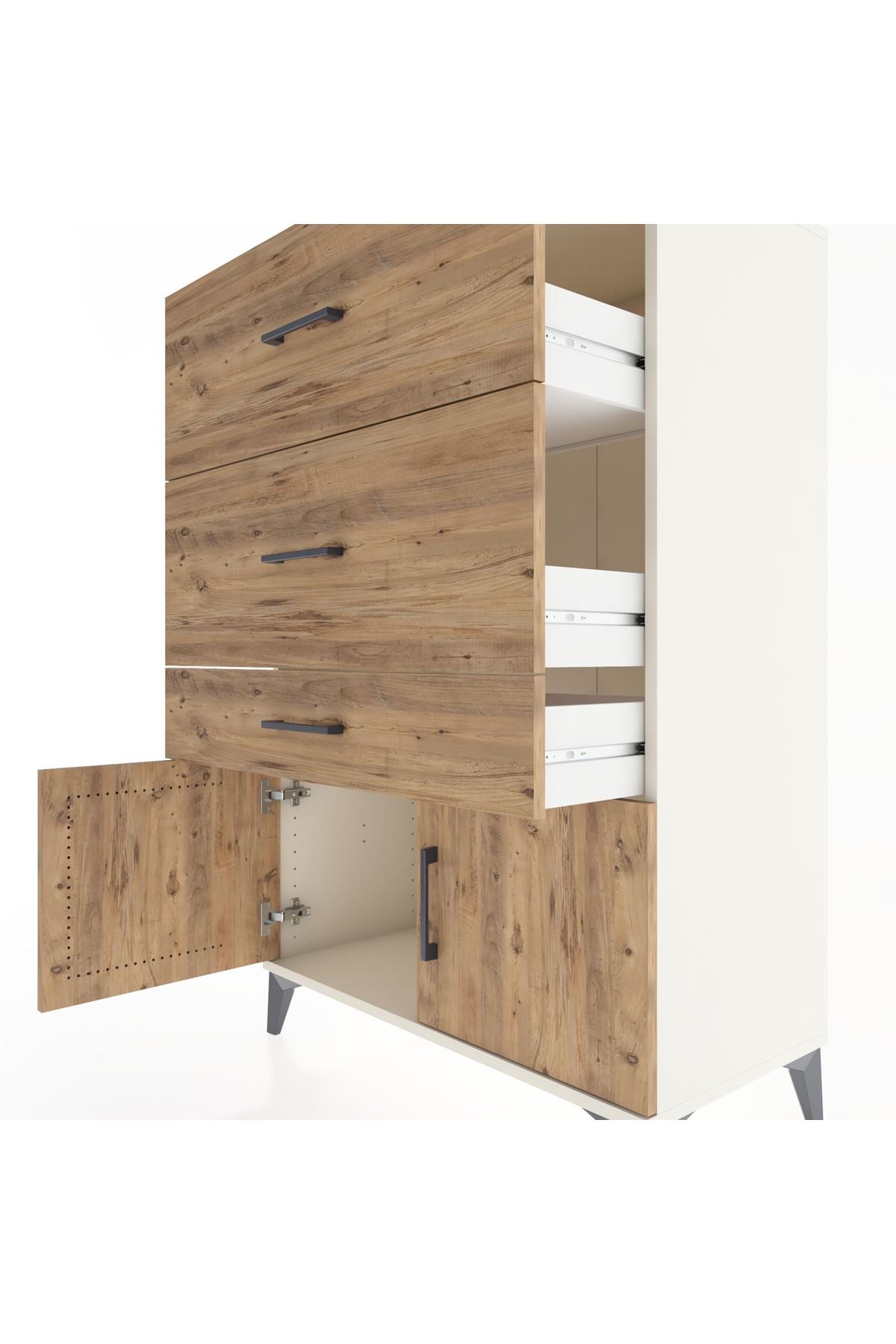 Hyperion Dolap 3 Çekmeceli 2 Kapaklı 88x44x134 Aytaşı-Çam