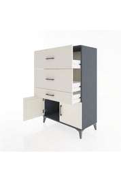 Hyperion Dolap 3 Çekmeceli 2 Kapaklı 88x44x134 Antrasit-Aytaşı