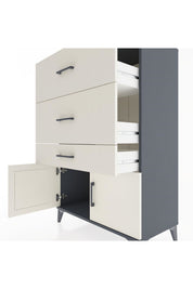 Hyperion Dolap 3 Çekmeceli 2 Kapaklı 88x44x134 Antrasit-Aytaşı