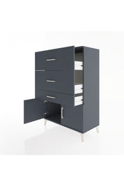 Hyperion Dolap 3 Çekmeceli 2 Kapaklı 88x44x134 Antrasit-Antrasit