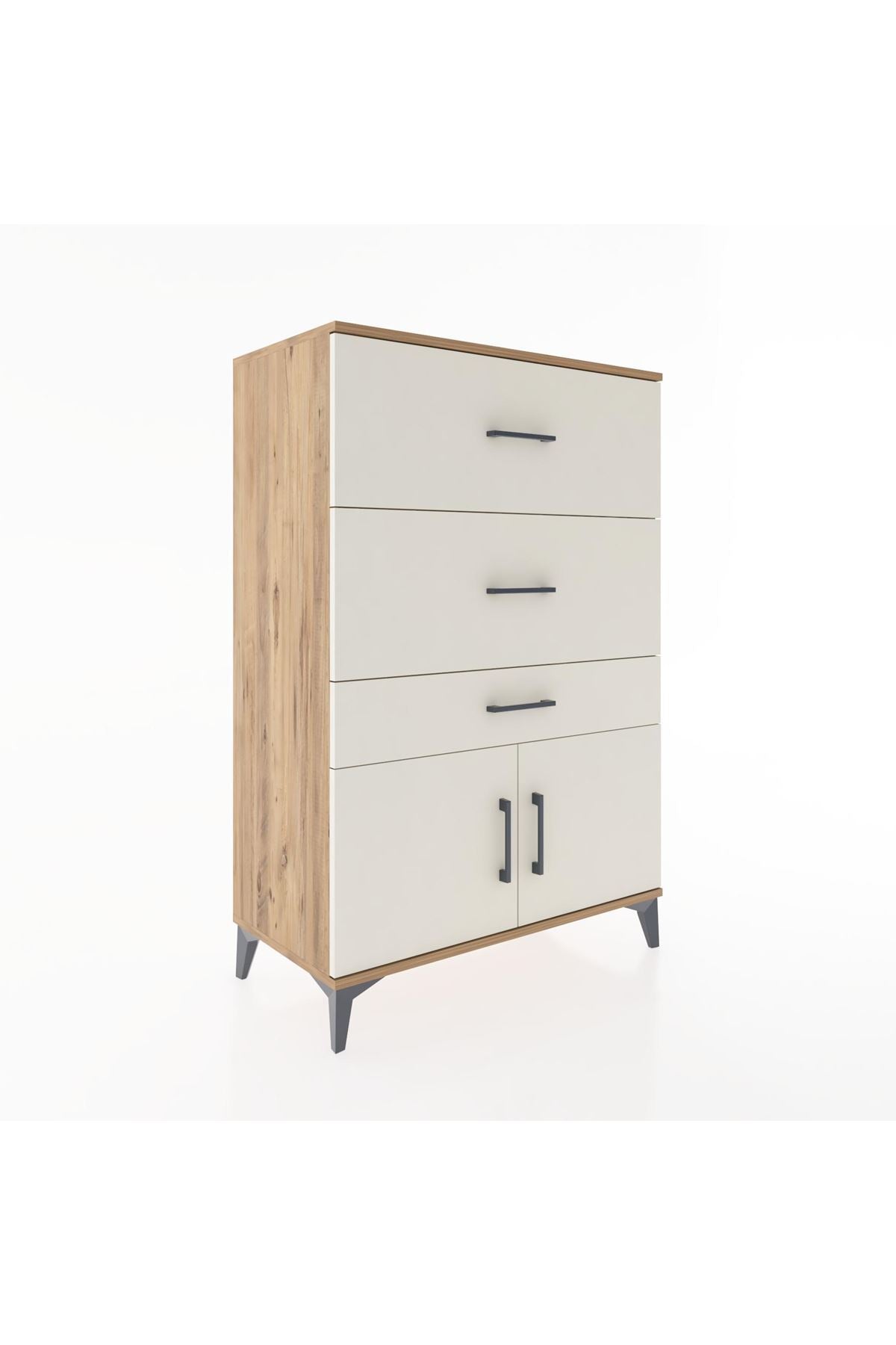 Hyperion Dolap 3 Çekmeceli 2 Kapaklı 88x44x134 Çam-Aytaşı