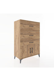 Hyperion Dolap 3 Çekmeceli 2 Kapaklı 88x44x134 Çam-Çam