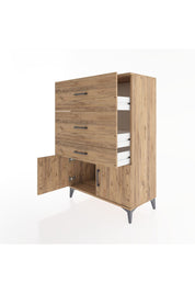 Hyperion Dolap 3 Çekmeceli 2 Kapaklı 88x44x134 Çam-Çam