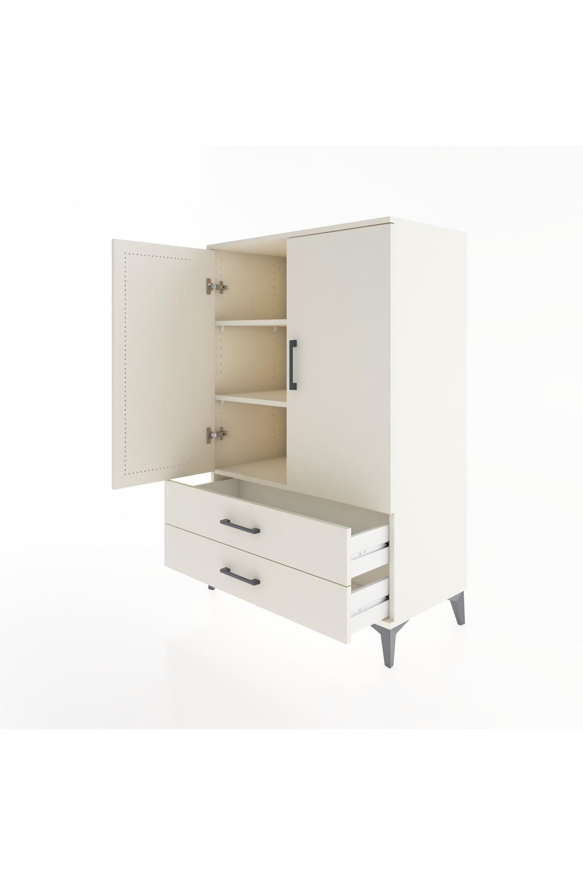 Hyperion Dolap 3 Raflı 2 Çekmeceli 2 Kapaklı 88x44x134 Aytaşı-Aytaşı