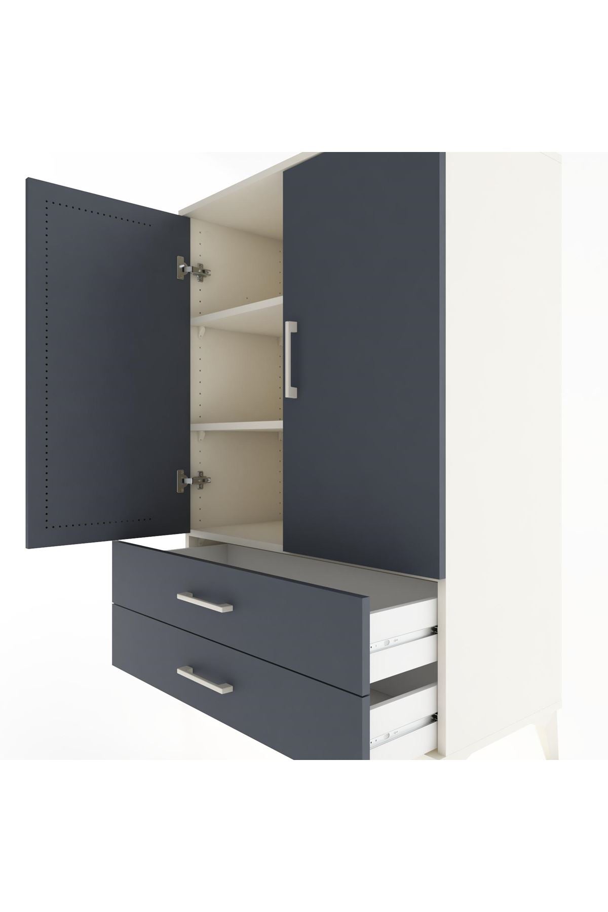 Hyperion Dolap 3 Raflı 2 Çekmeceli 2 Kapaklı 88x44x134 Aytaşı-Antrasit