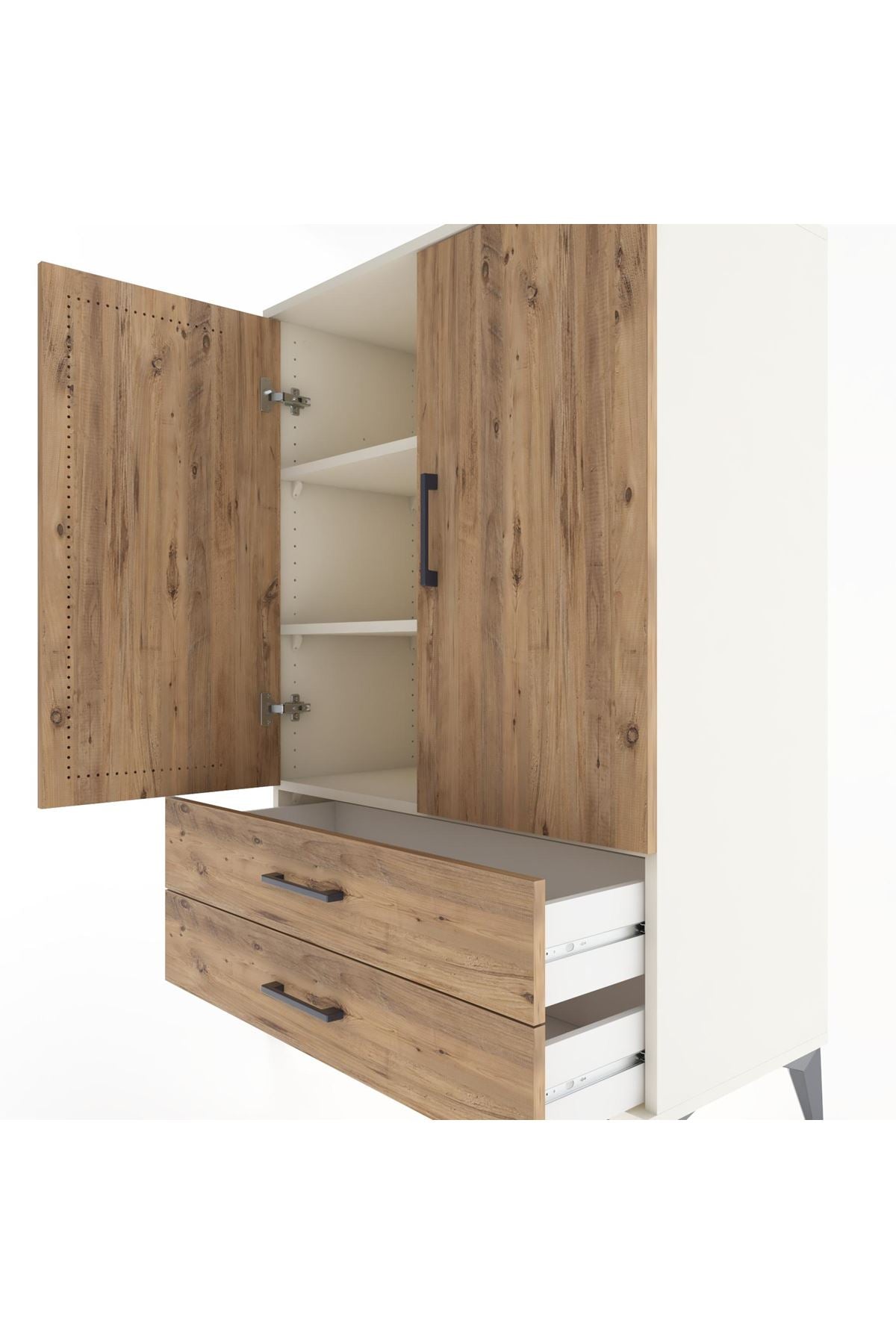 Hyperion Dolap 3 Raflı 2 Çekmeceli 2 Kapaklı 88x44x134 Aytaşı-Çam