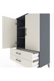 Hyperion Dolap 3 Raflı 2 Çekmeceli 2 Kapaklı 88x44x134 Antrasit-Aytaşı