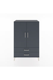 Hyperion Dolap 3 Raflı 2 Çekmeceli 2 Kapaklı 88x44x134 Antrasit-Antrasit