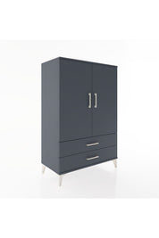Hyperion Dolap 3 Raflı 2 Çekmeceli 2 Kapaklı 88x44x134 Antrasit-Antrasit