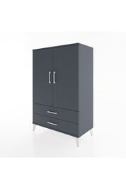 Hyperion Dolap 3 Raflı 2 Çekmeceli 2 Kapaklı 88x44x134 Antrasit-Antrasit