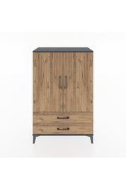 Hyperion Dolap 3 Raflı 2 Çekmeceli 2 Kapaklı 88x44x134 Antrasit-Çam