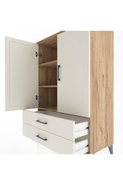 Hyperion Dolap 3 Raflı 2 Çekmeceli 2 Kapaklı 88x44x134 Çam-Aytaşı