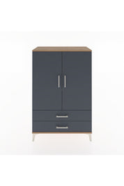 Hyperion Dolap 3 Raflı 2 Çekmeceli 2 Kapaklı 88x44x134 Çam-Antrasit