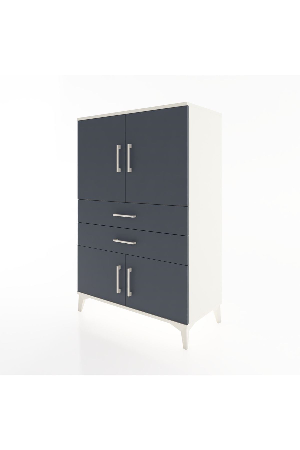 Hyperion Dolap 2 Raflı 2 Çekmeceli 4 Kapaklı 88x44x134 Aytaşı-Antrasit