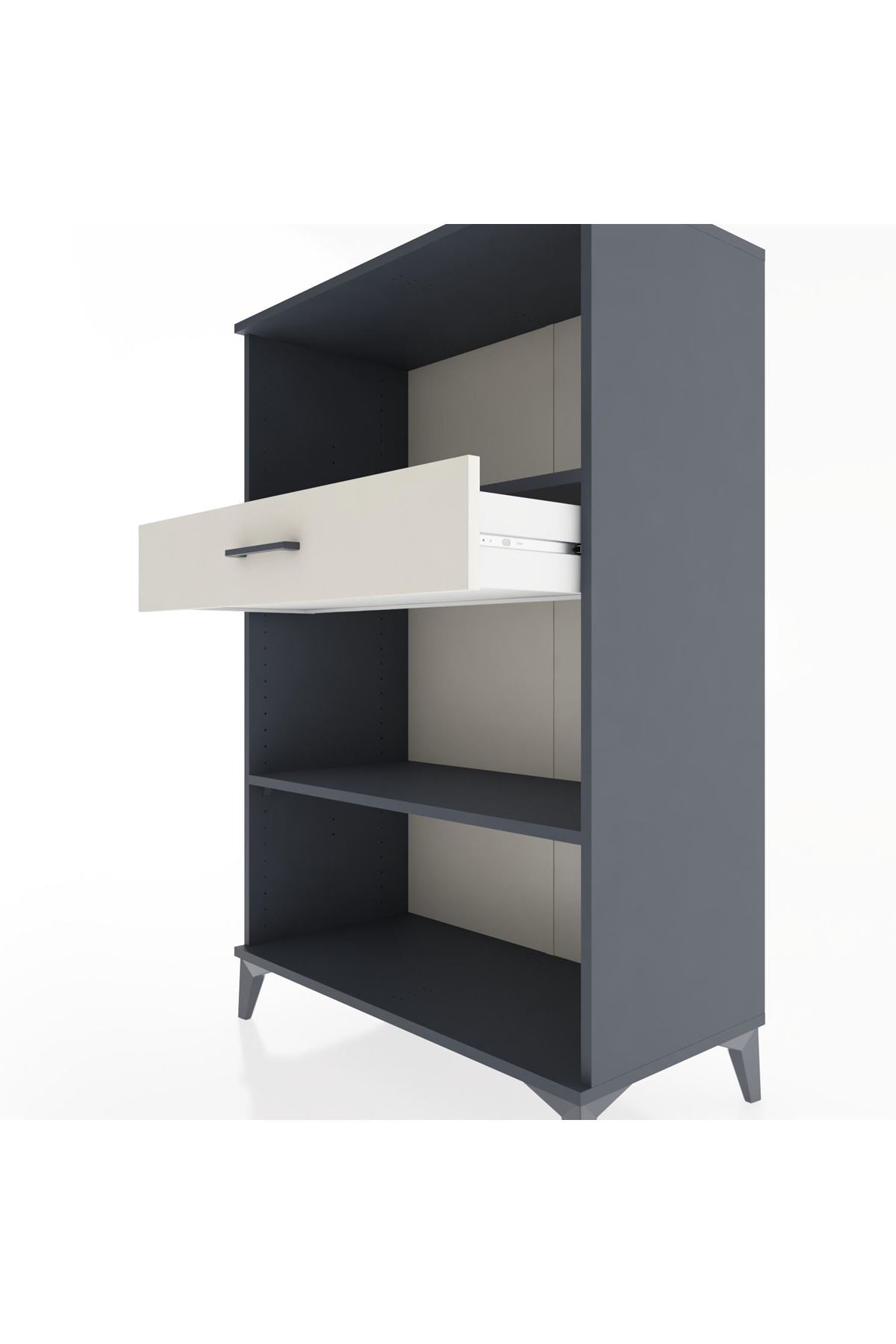 Hyperion Dolap 2 Raflı Tek Çekmeceli 88x44x134 Antrasit-Aytaşı