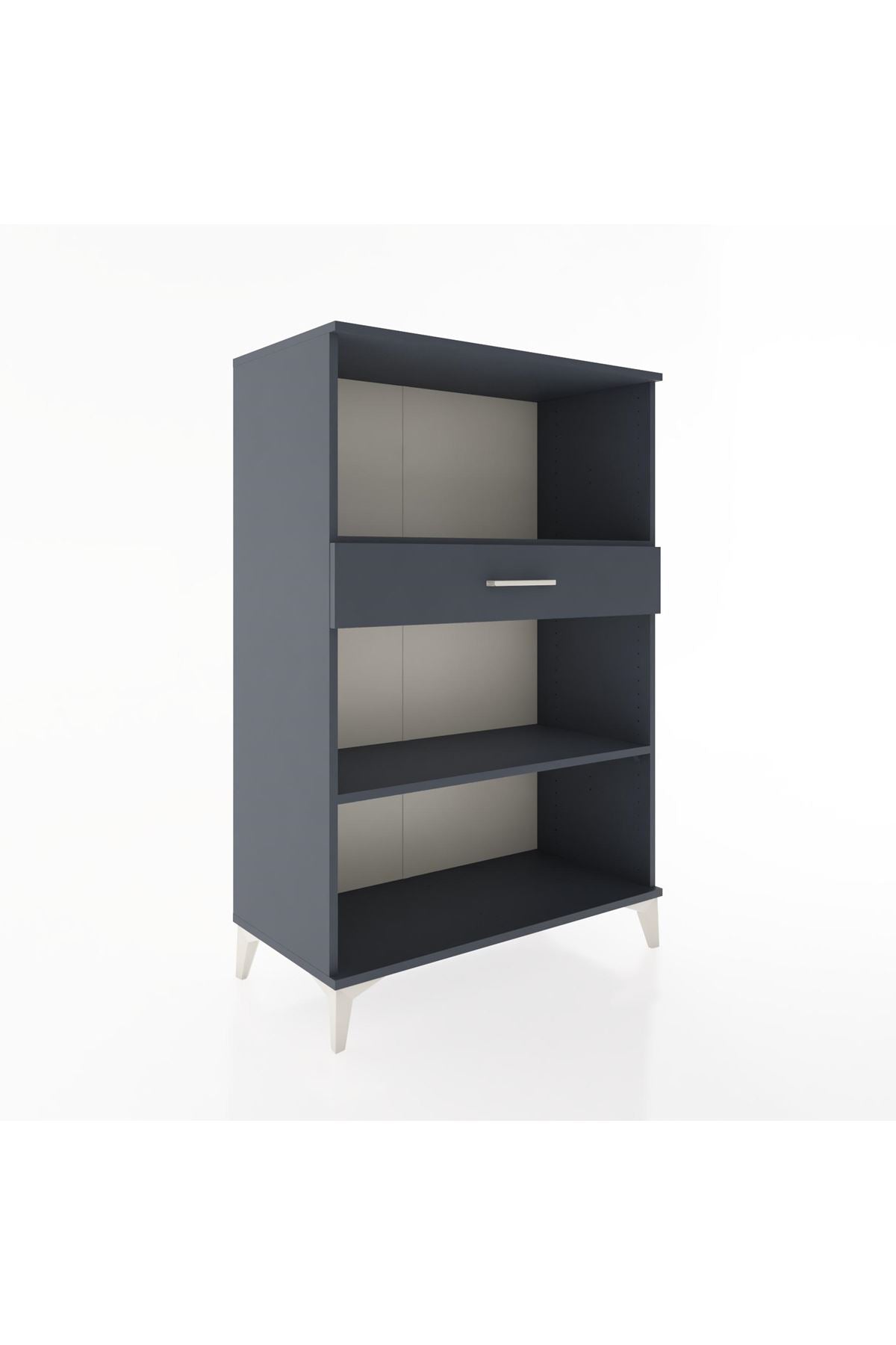 Hyperion Dolap 2 Raflı Tek Çekmeceli 88x44x134 Antrasit-Antrasit