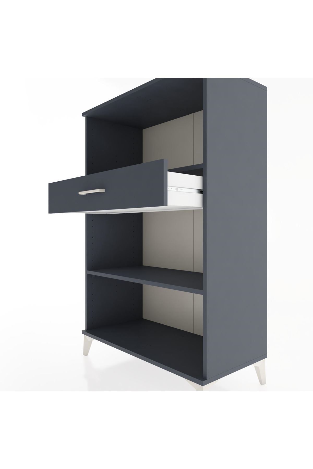 Hyperion Dolap 2 Raflı Tek Çekmeceli 88x44x134 Antrasit-Antrasit