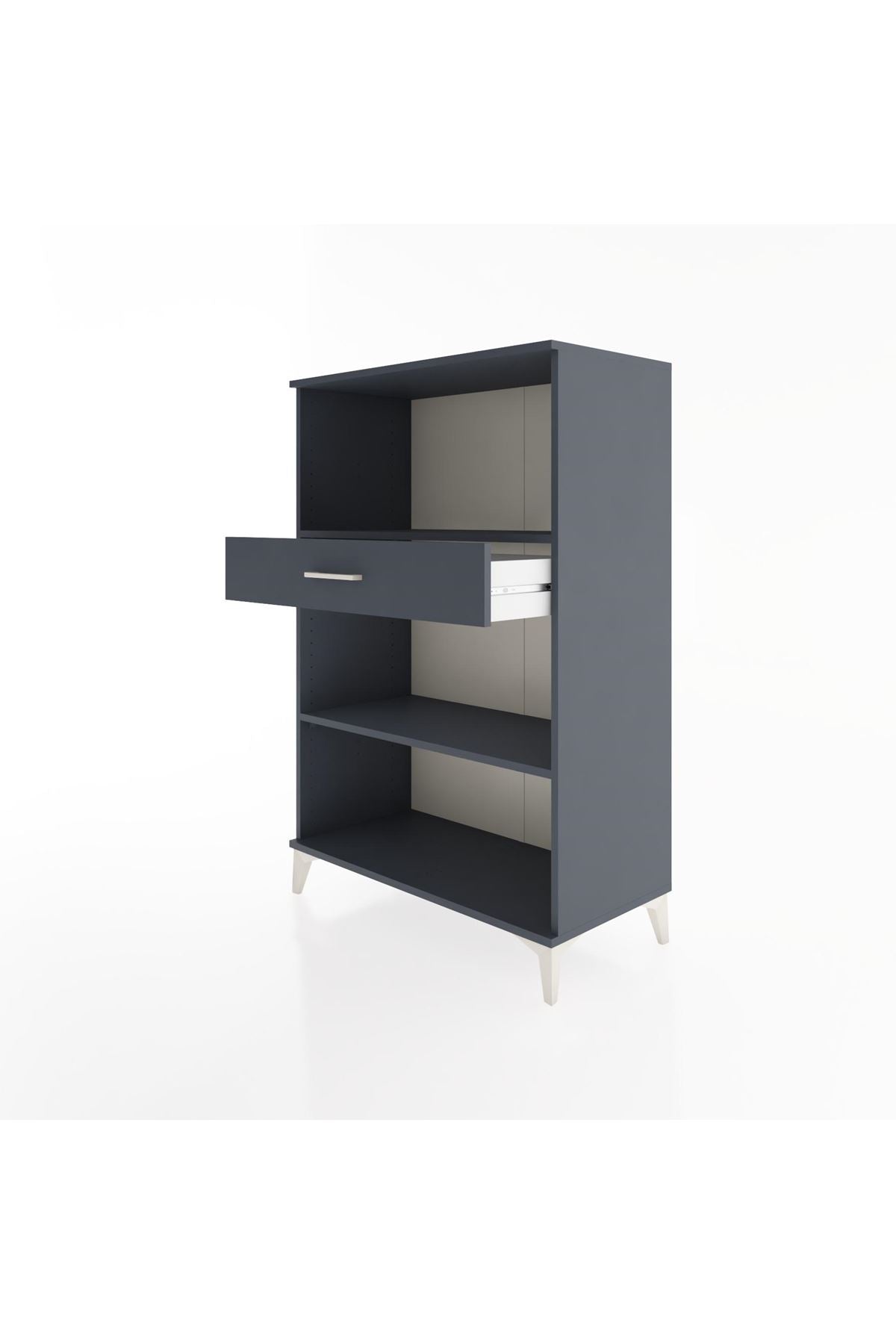 Hyperion Dolap 2 Raflı Tek Çekmeceli 88x44x134 Antrasit-Antrasit