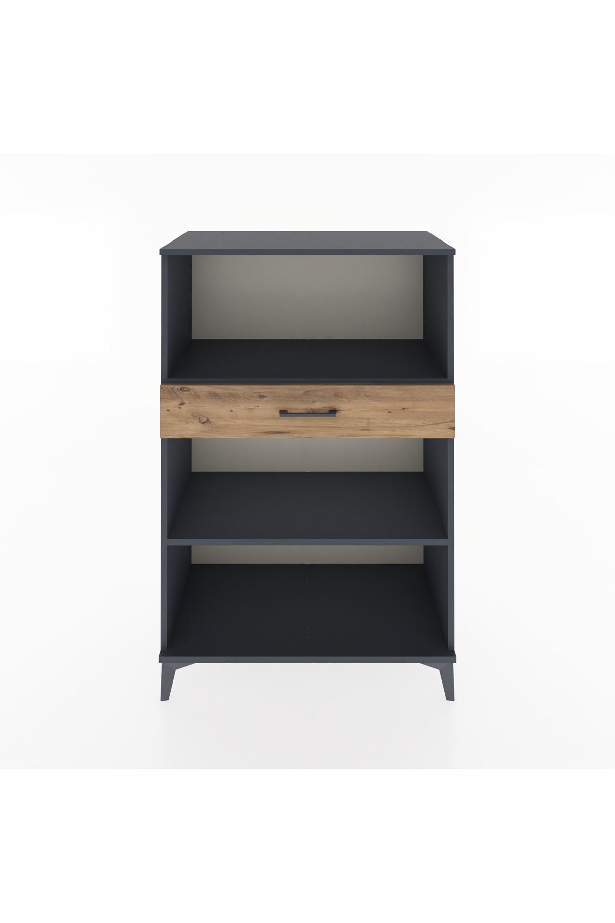 Hyperion Dolap 2 Raflı Tek Çekmeceli 88x44x134 Antrasit-Çam