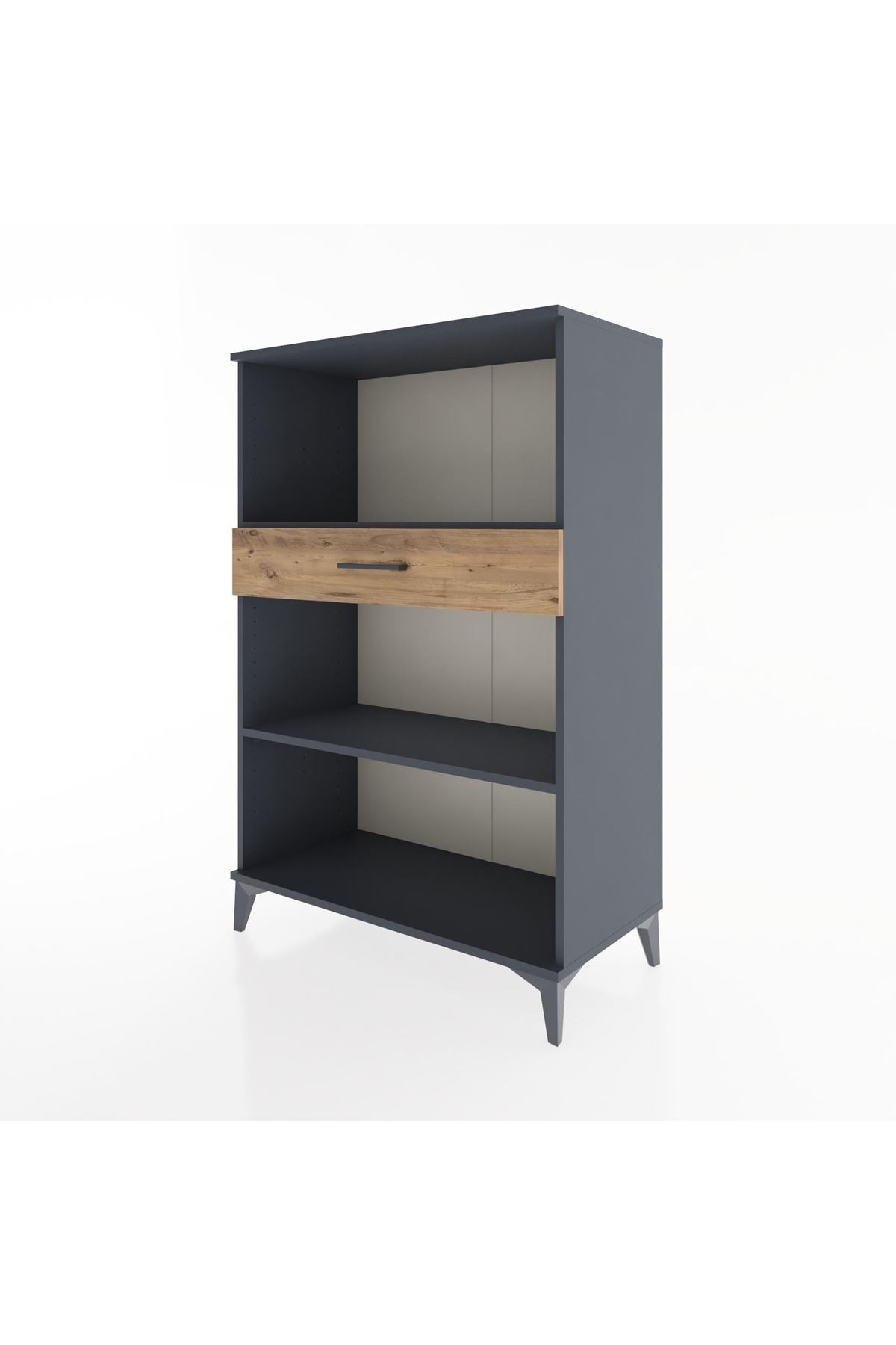 Hyperion Dolap 2 Raflı Tek Çekmeceli 88x44x134 Antrasit-Çam