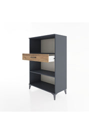 Hyperion Dolap 2 Raflı Tek Çekmeceli 88x44x134 Antrasit-Çam