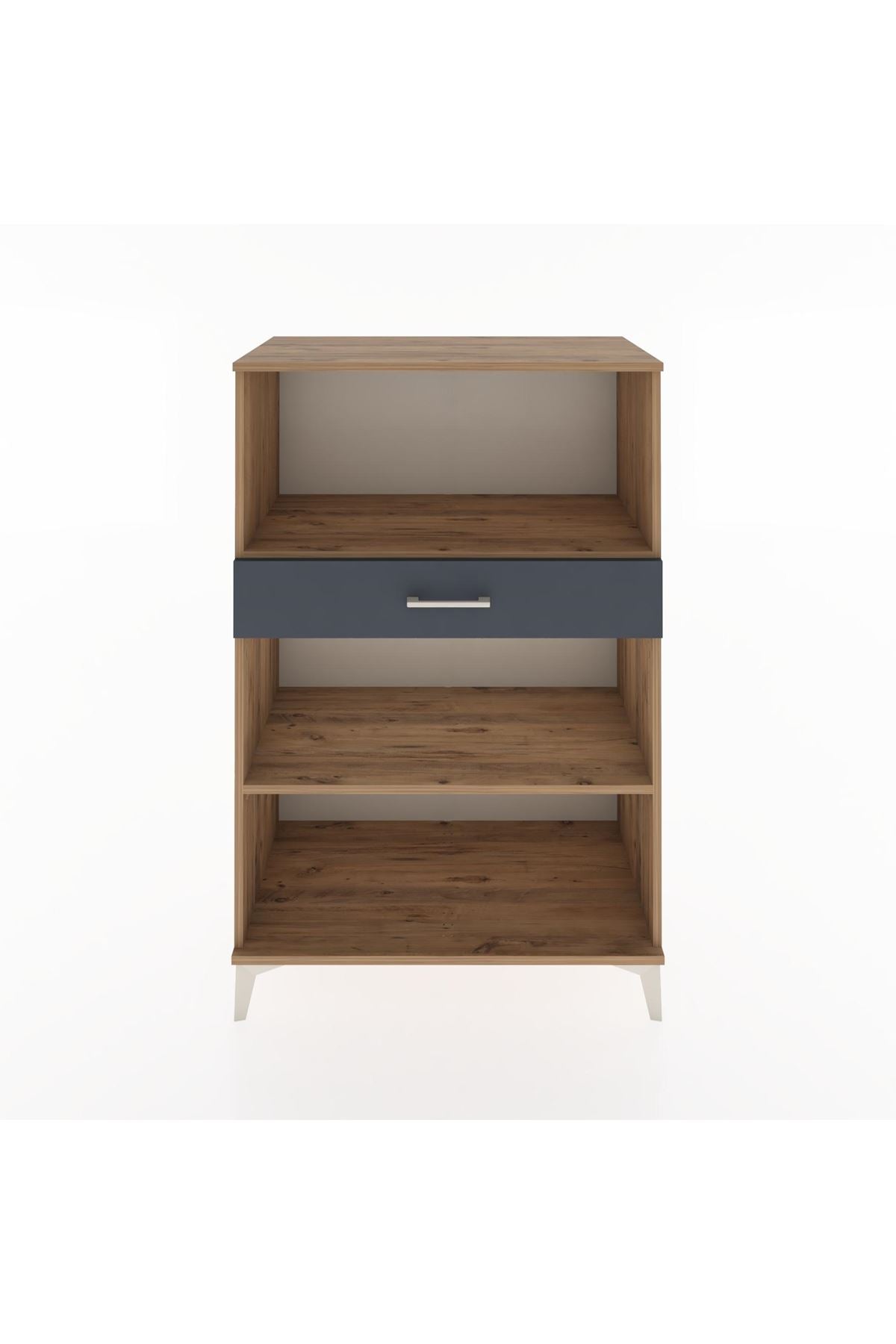 Hyperion Dolap 2 Raflı Tek Çekmeceli 88x44x134 Çam-Antrasit