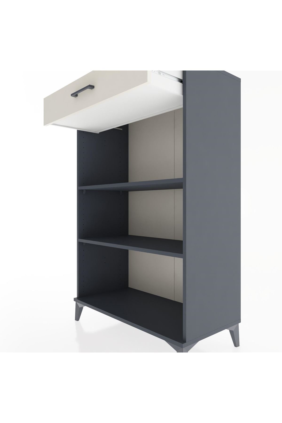 Hyperion Dolap 2 Raflı Tek Çekmeceli 88x44x134 Antrasit-Aytaşı