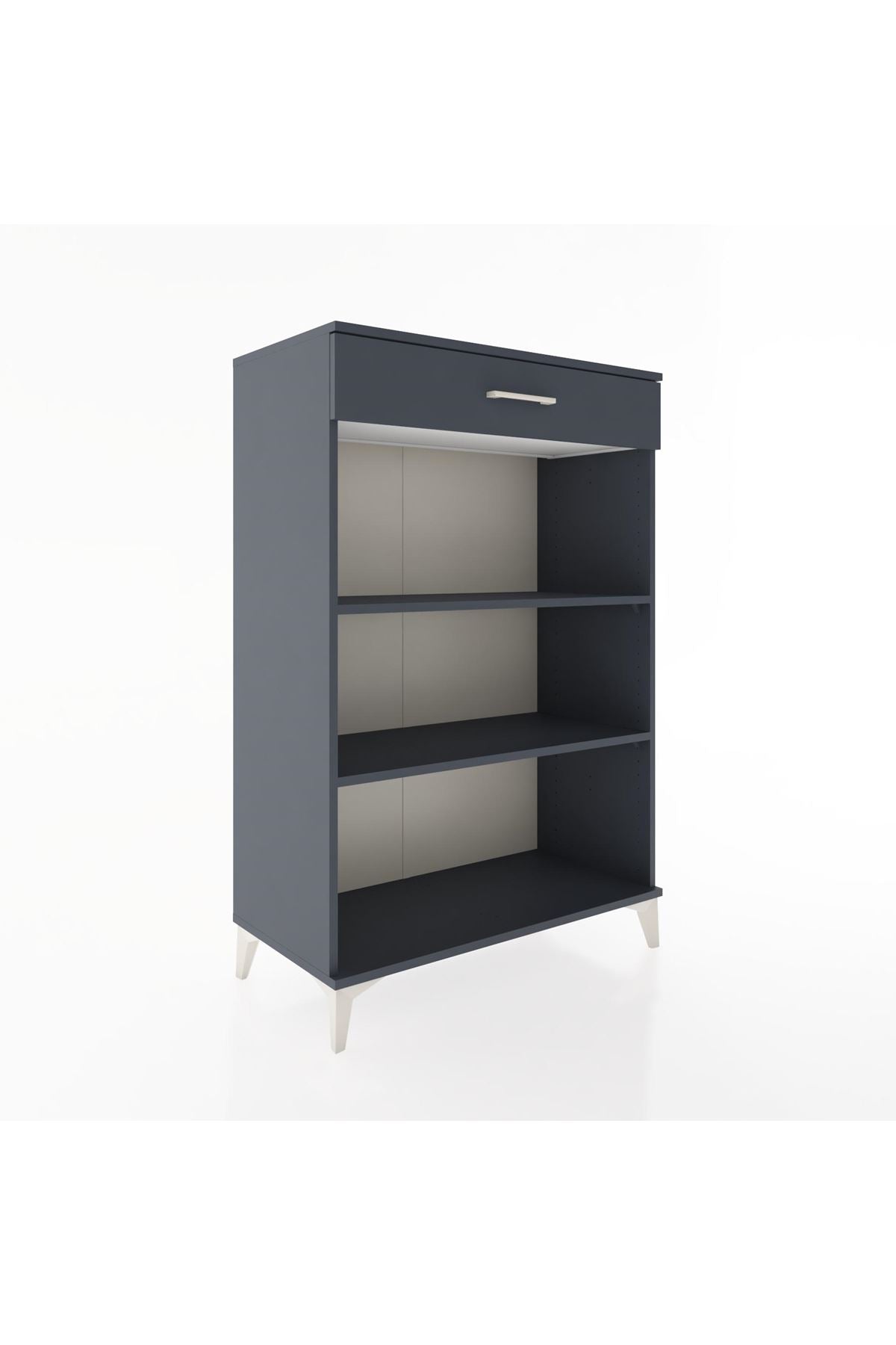 Hyperion Dolap 2 Raflı Tek Çekmeceli 88x44x134 Antrasit-Antrasit