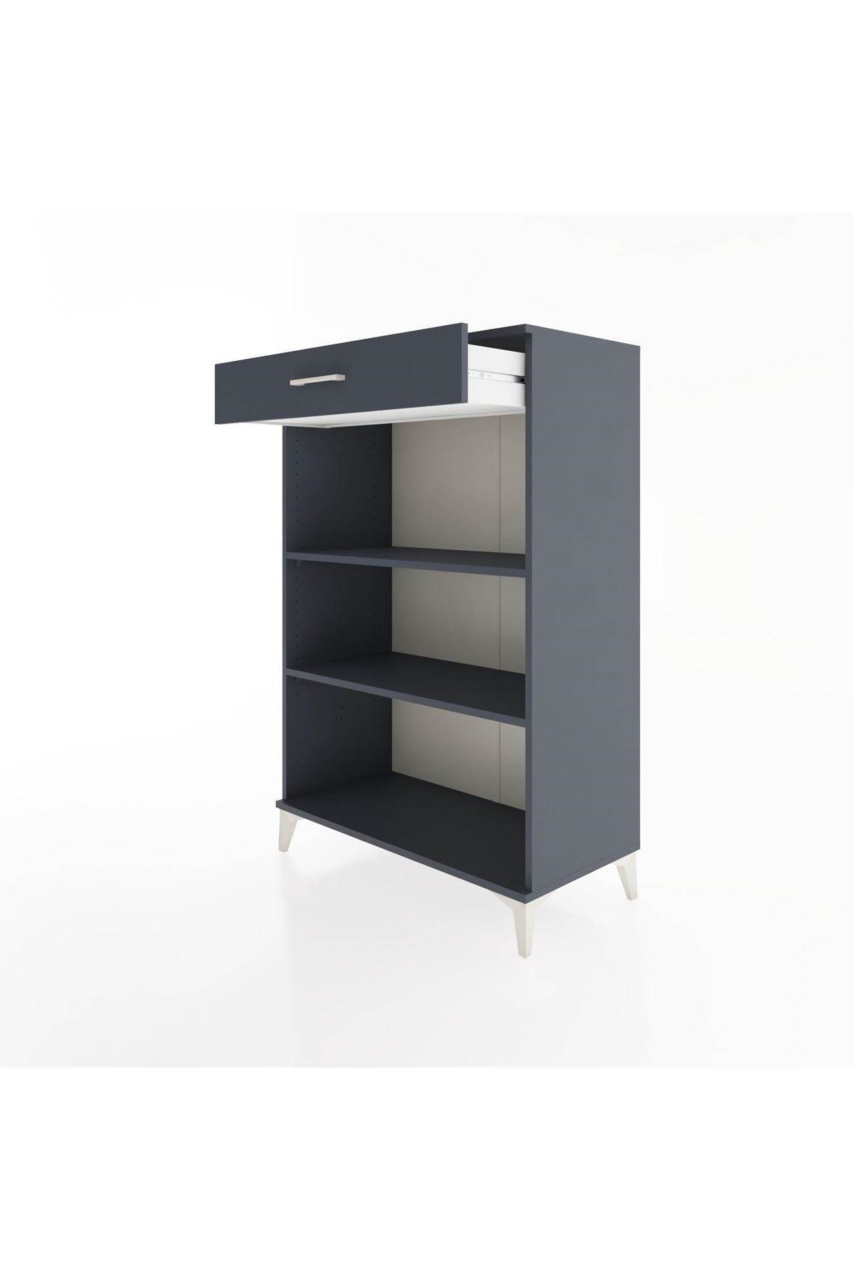 Hyperion Dolap 2 Raflı Tek Çekmeceli 88x44x134 Antrasit-Antrasit