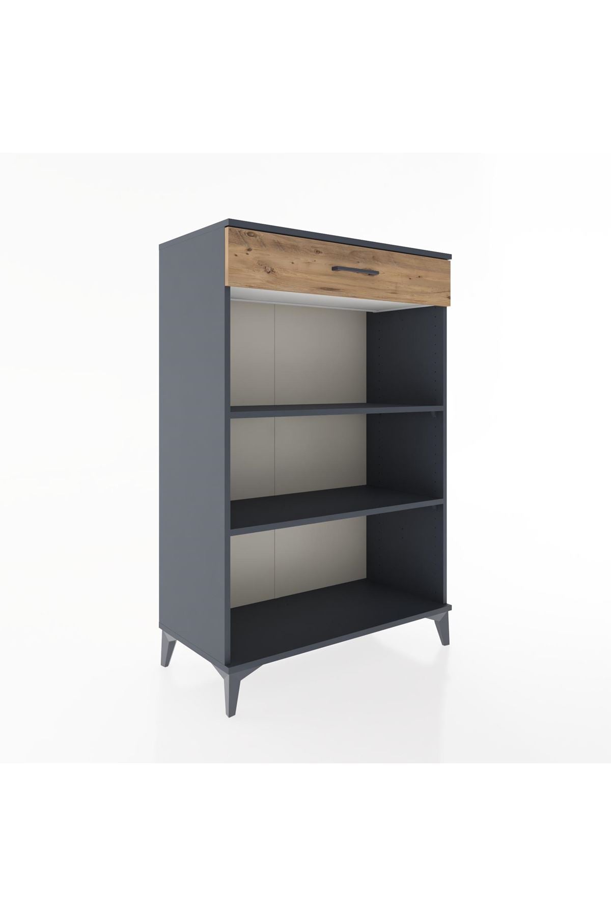 Hyperion Dolap 2 Raflı Tek Çekmeceli 88x44x134 Antrasit-Çam