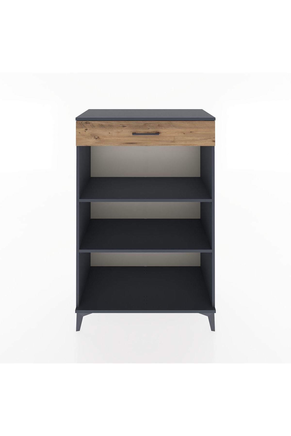 Hyperion Dolap 2 Raflı Tek Çekmeceli 88x44x134 Antrasit-Çam