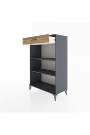 Hyperion Dolap 2 Raflı Tek Çekmeceli 88x44x134 Antrasit-Çam
