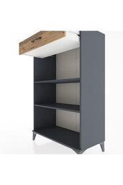 Hyperion Dolap 2 Raflı Tek Çekmeceli 88x44x134 Antrasit-Çam