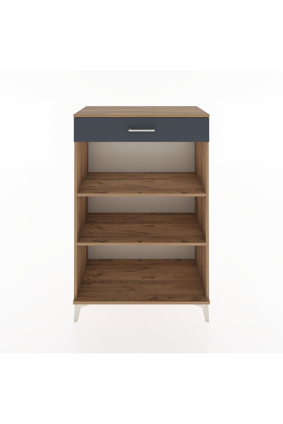 Hyperion Dolap 2 Raflı Tek Çekmeceli 88x44x134 Çam-Antrasit